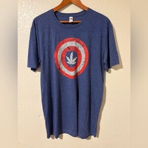 Captain America Shield Parody Weed Leaf Graphic Tee